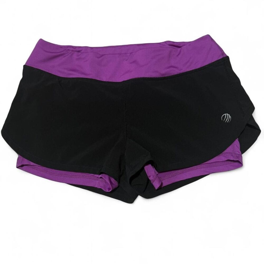 MPG Purple & Black Low Rise Athletic Shorts Women’s Size Small